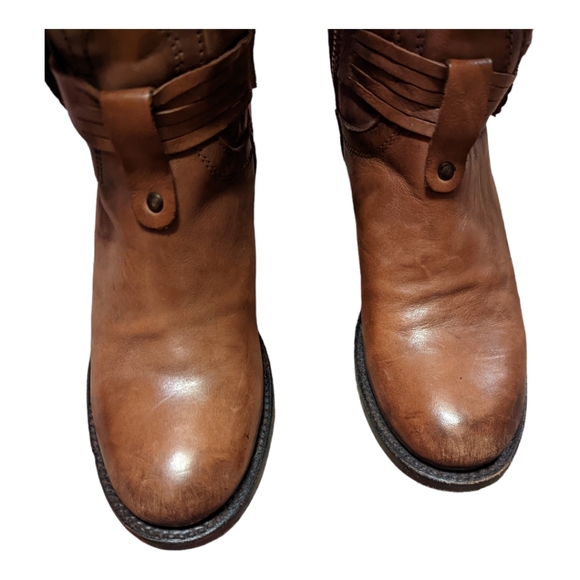 RARE Freebird by Steven "Stela" Braided Boots Burnished Cognac Brown Siz… - Picture 7 of 10